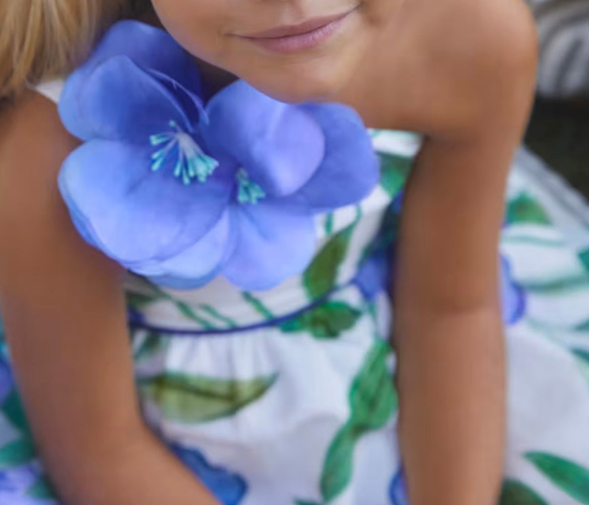 Blooming one shoulder linen dress