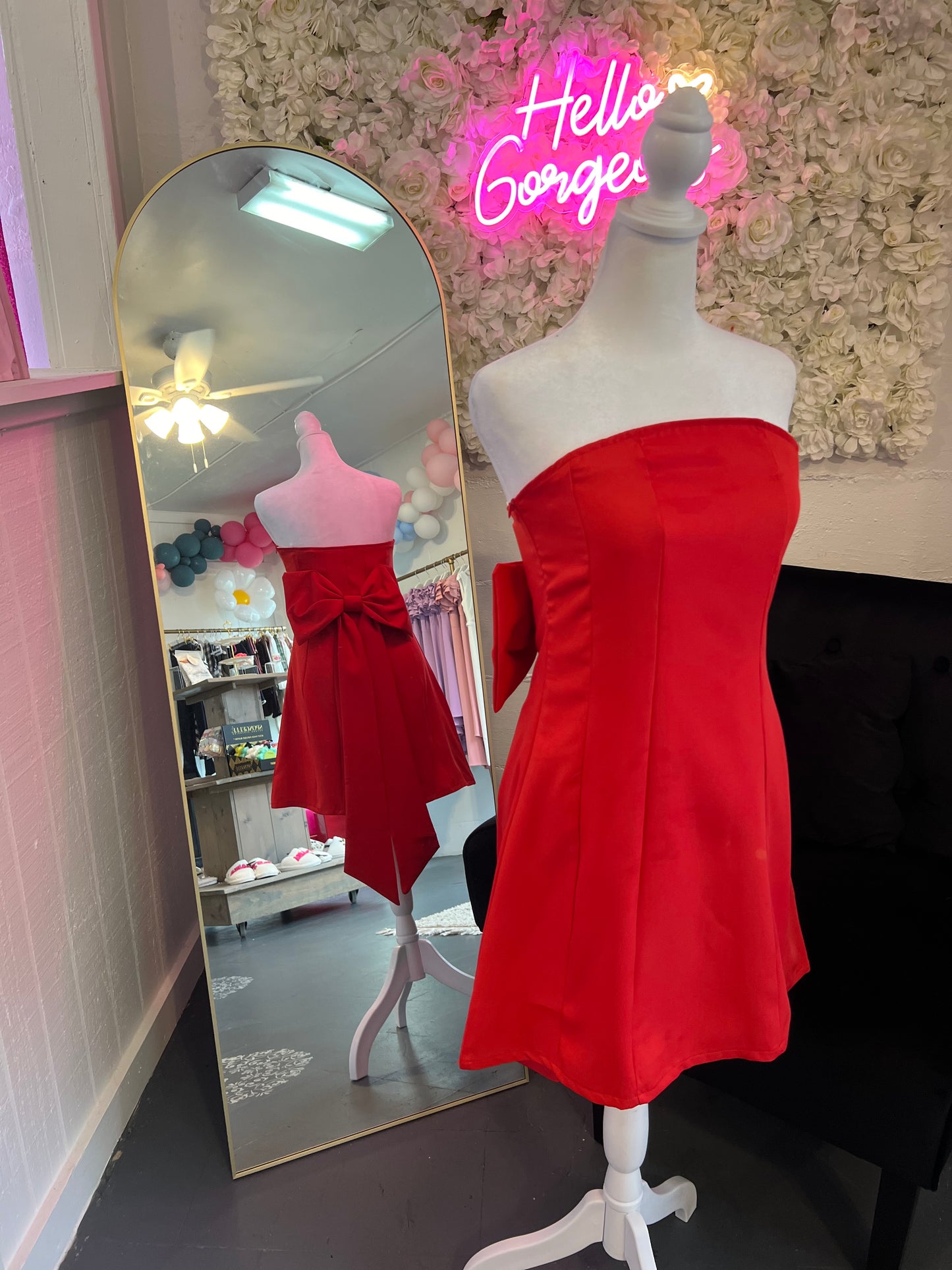 Red Bow strapless