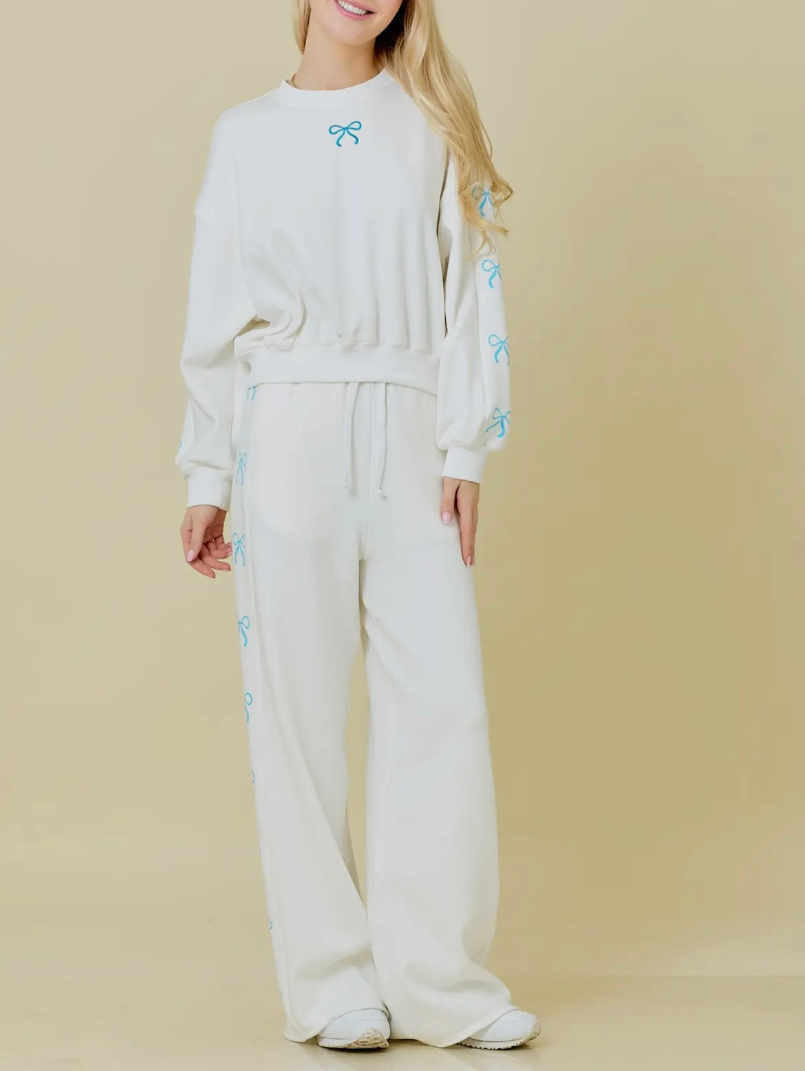 Blue bow pant