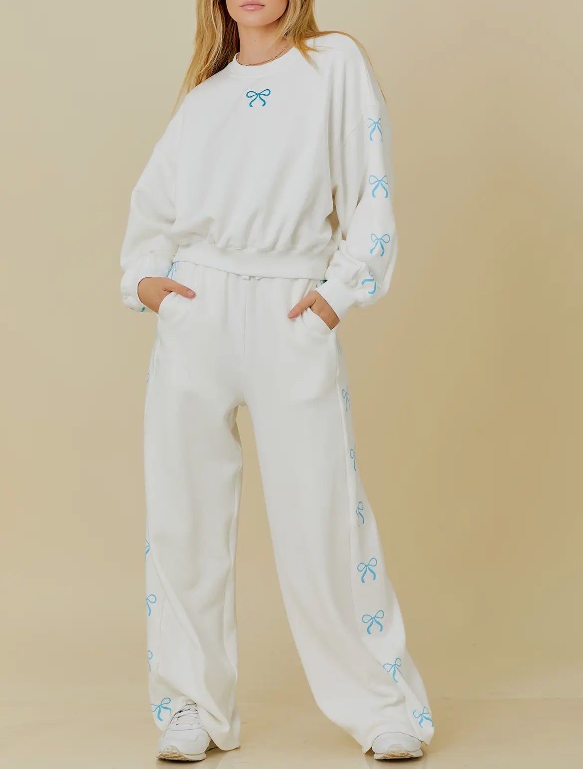 Blue bow pant