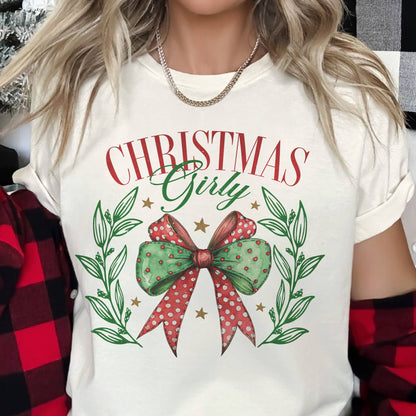 Christmas Girly Bow Tee