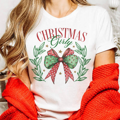 Christmas Girly Bow Tee