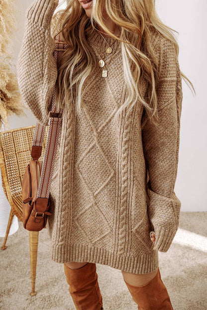 Cable Knit Drop Shoulder Loose Fit dress