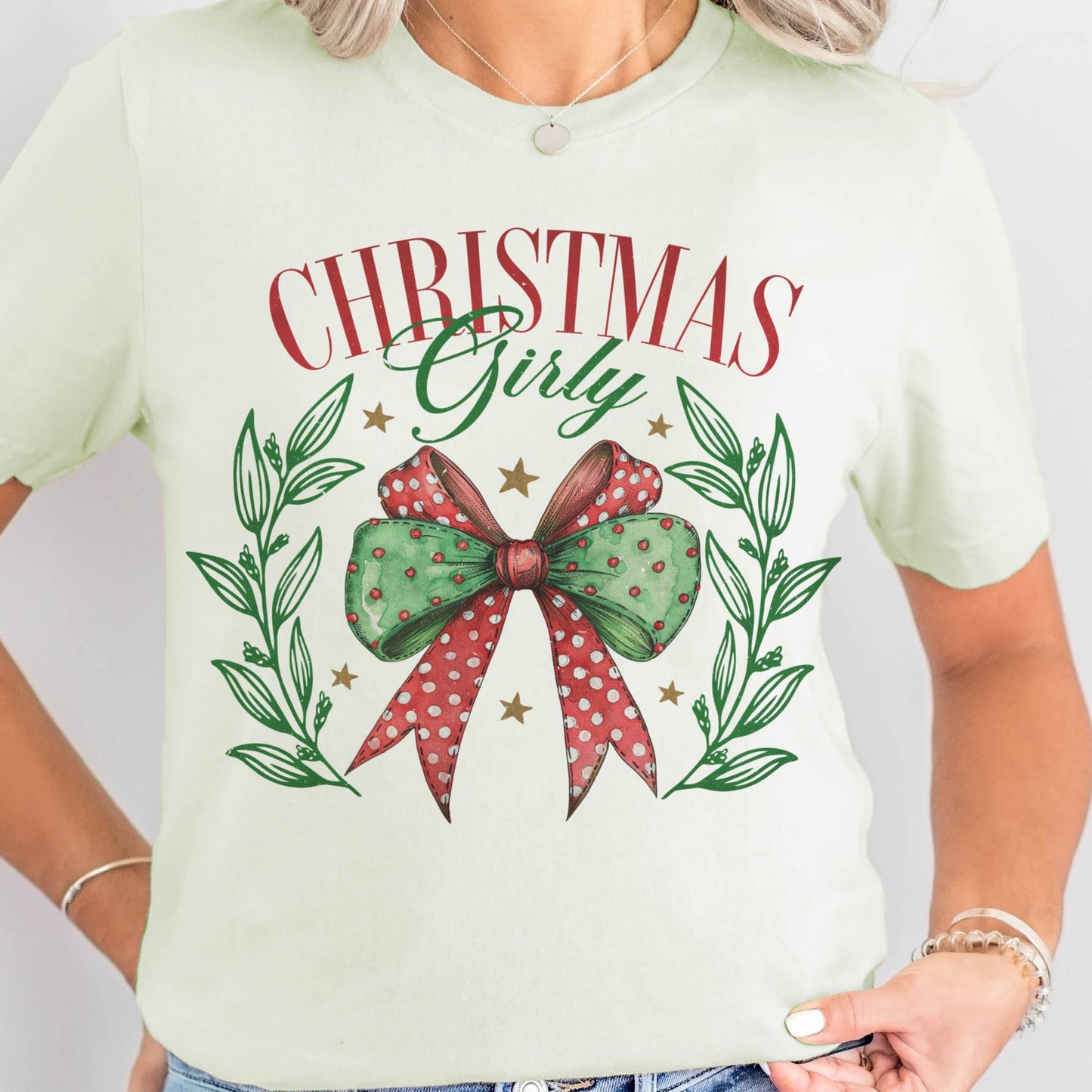 Christmas Girly Bow Tee