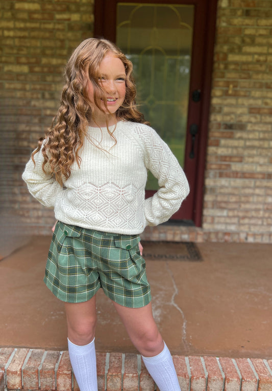 Green plaid short