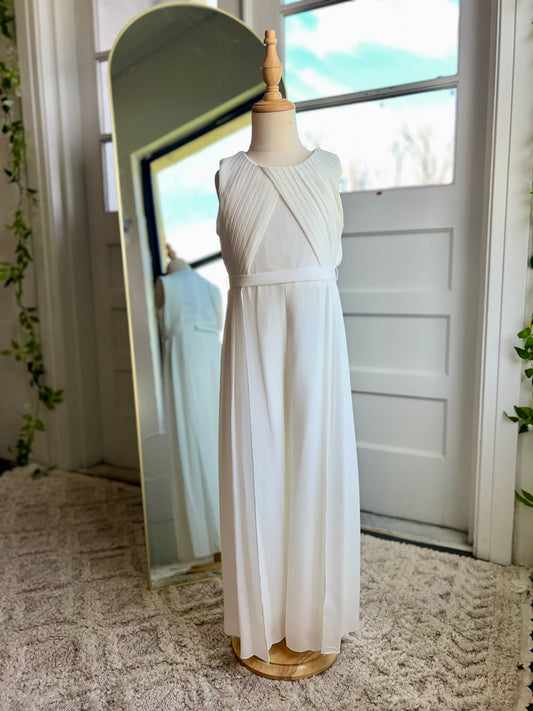 Dreamy flow white chiffon jumpsuit