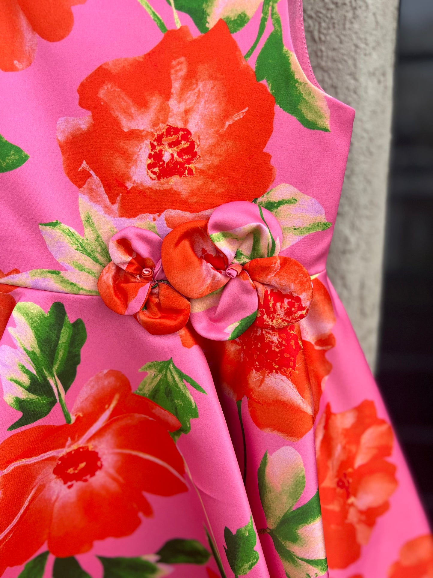 Pink Sateen Floral print