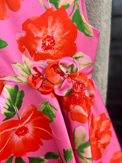 Pink Sateen Floral print