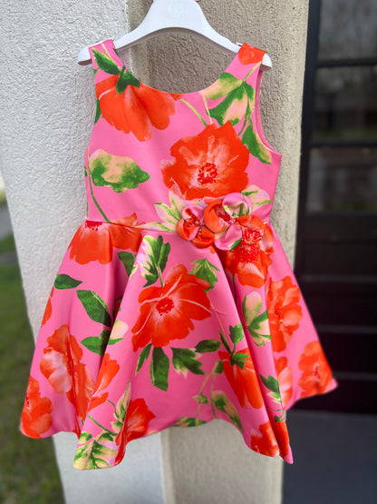 Pink Sateen Floral print