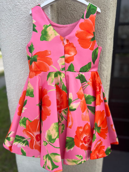 Pink Sateen Floral print