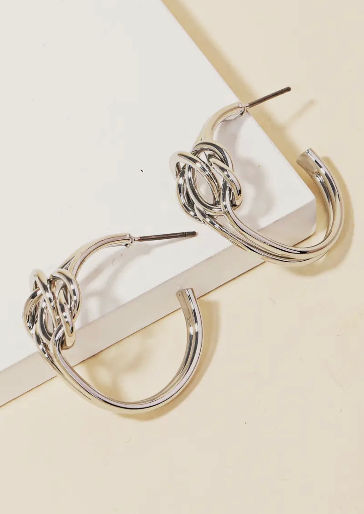 Knot hoop earrings