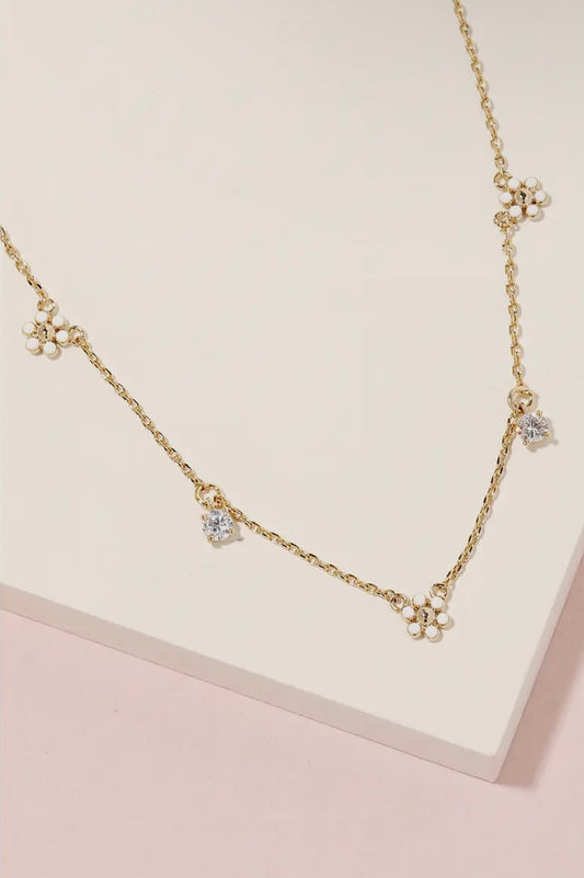 Flower charm necklace