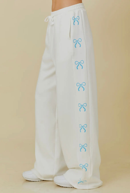 Blue bow pant