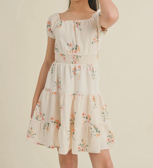 Tween puff sleeve dress