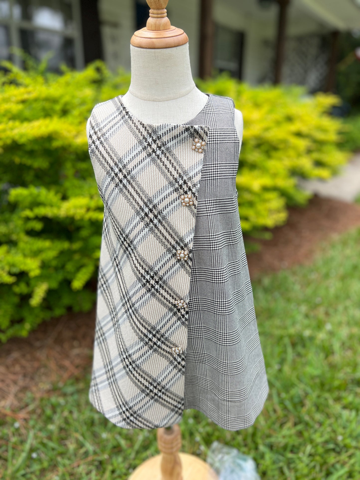 Plaid pinafore