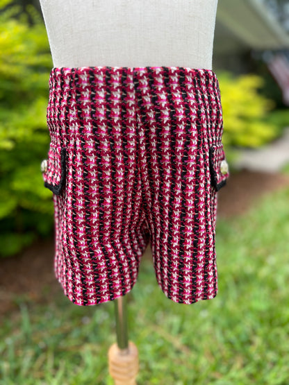 Plaid tweed shorts