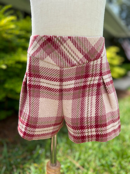 Raspberry plaid shorts