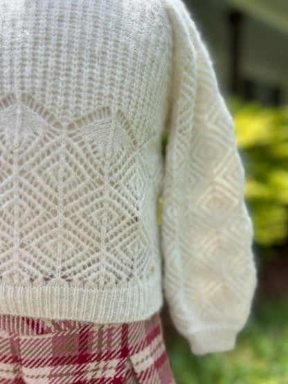 Oatmeal openwork knit sweater