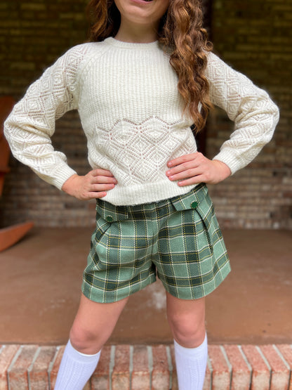 Green plaid short