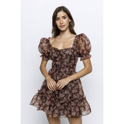 FLORAL A LINE MINI DRESS