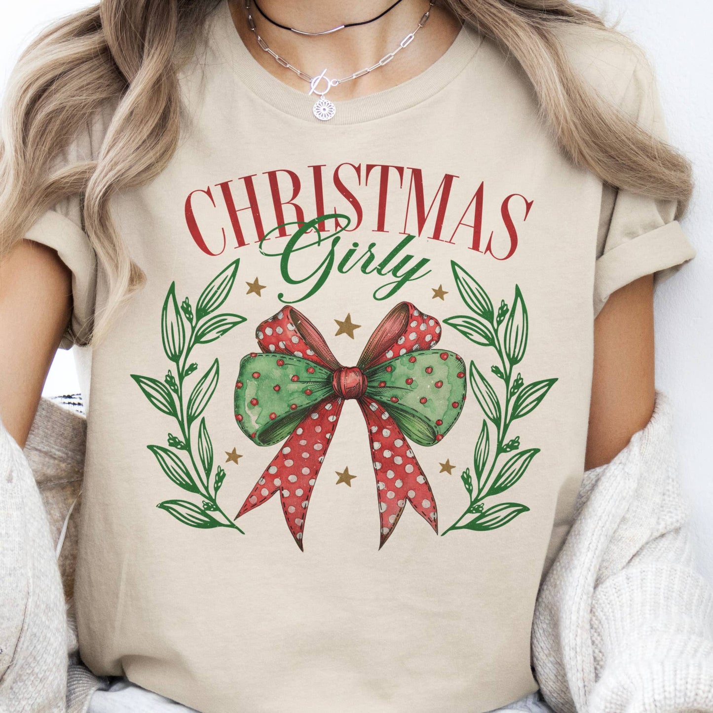 Christmas Girly Bow Tee