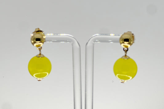 Glass bead drop earrings